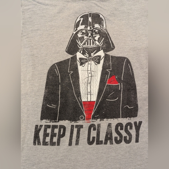 Star Wars Darth Vader Keep it Classy Adult T-Shirt gray size Large - Picture 3 of 7